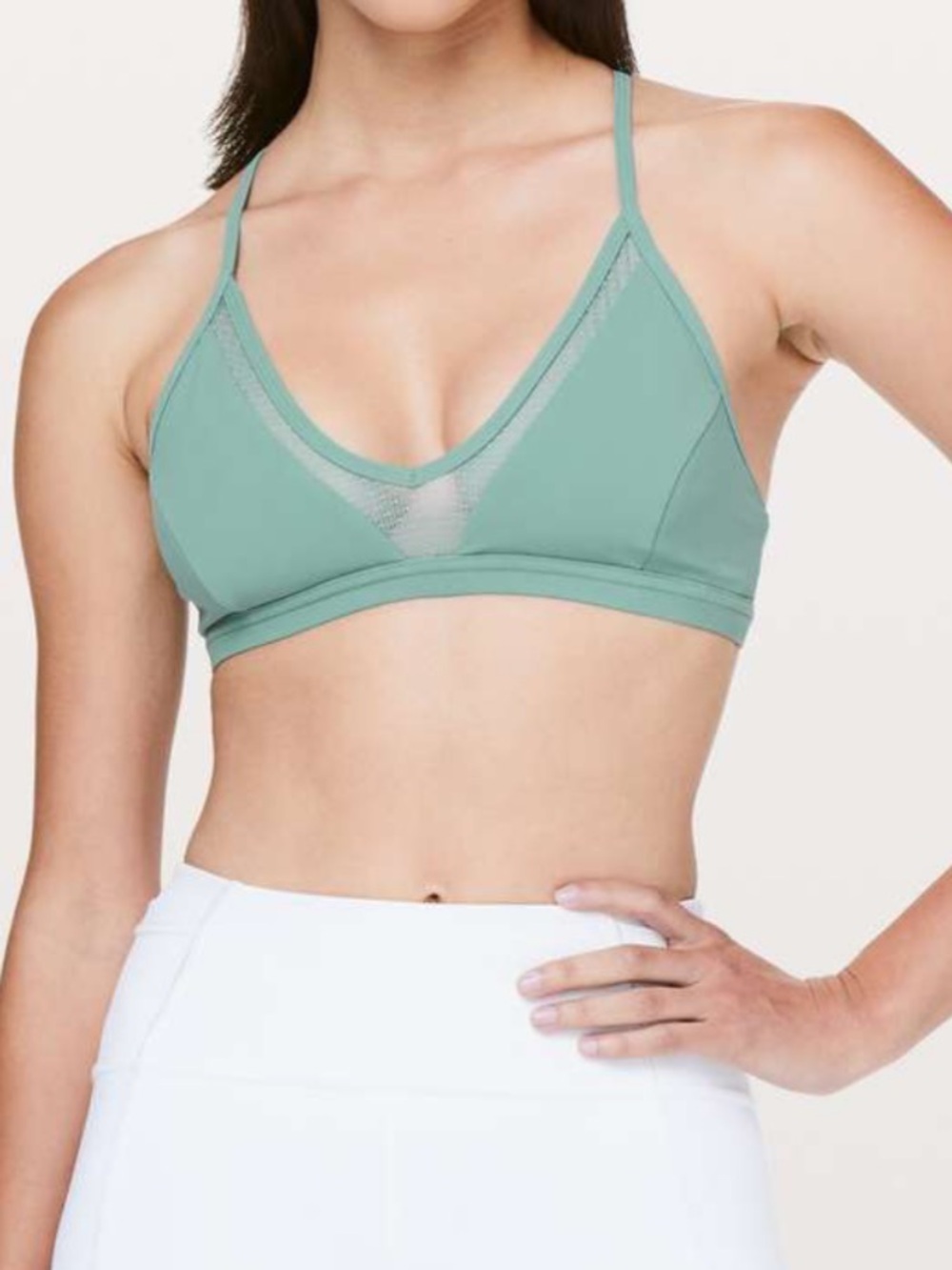 lululemon athletica State Of Flow Bra Frosted Pine Halter Bralette-6 Dot